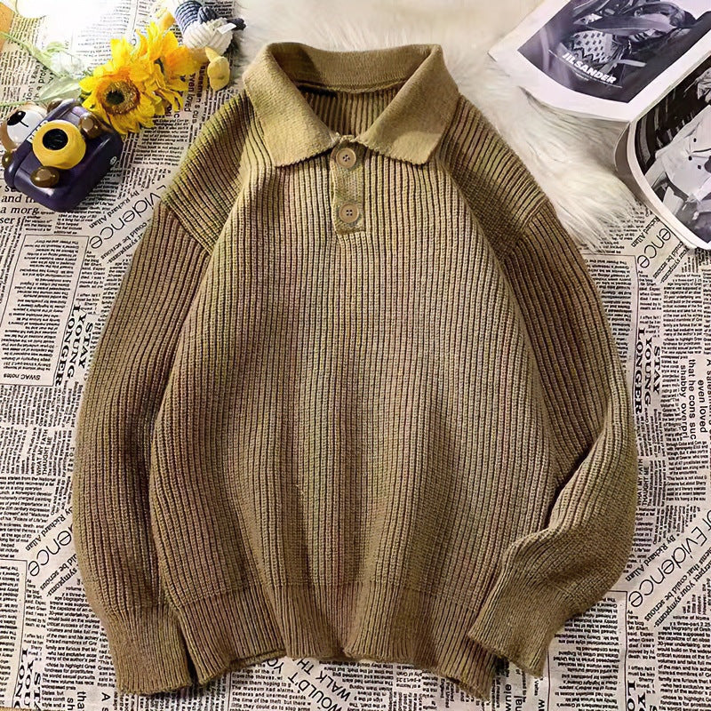 Damen Feinstrick-Polopullover mit Rippenstruktur und Zwei-Knopf-Leiste Chichicherry