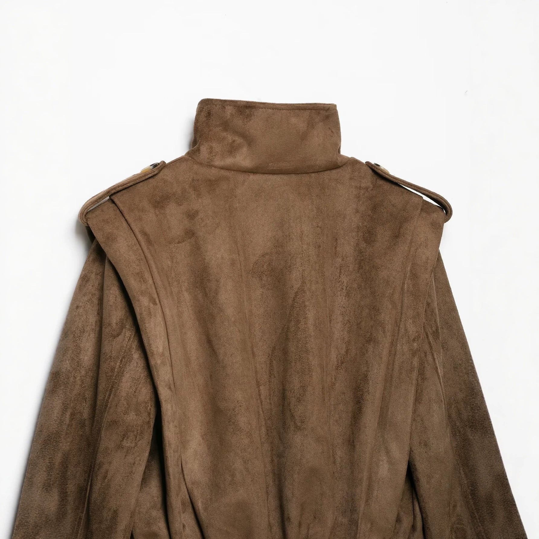 Women’s short jacket in sailor and military mix with high stand-up collar, epaulettes and fitted drawstring Chichicherry