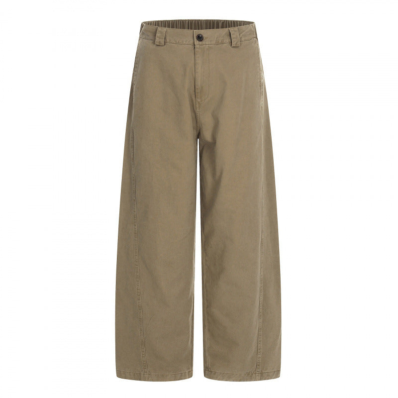 Women's Wide Cropped Pants with High Waist and Straight Leg Chichicherry