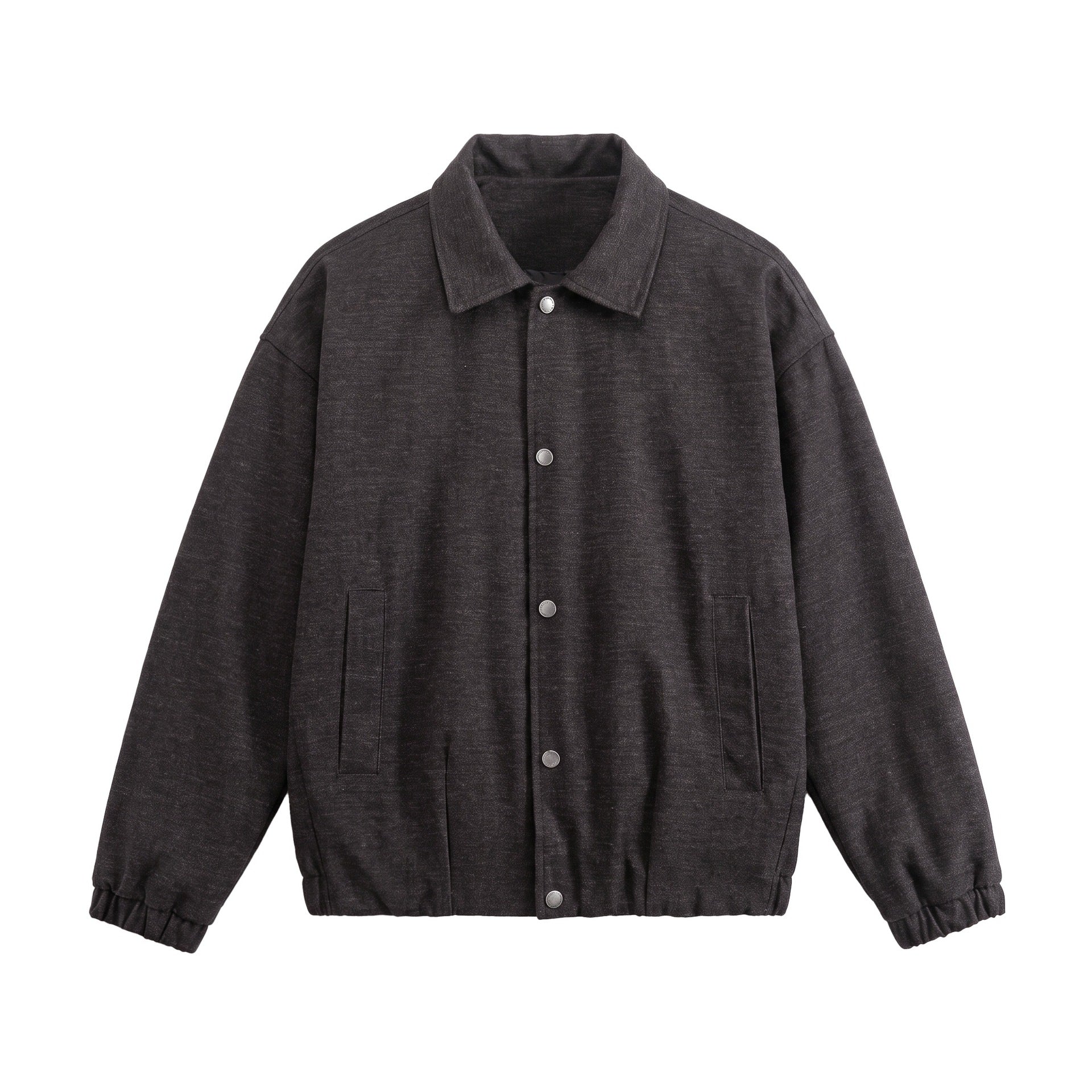 Men's short-cut wool blend blouson with concealed snap button placket Chichicherry