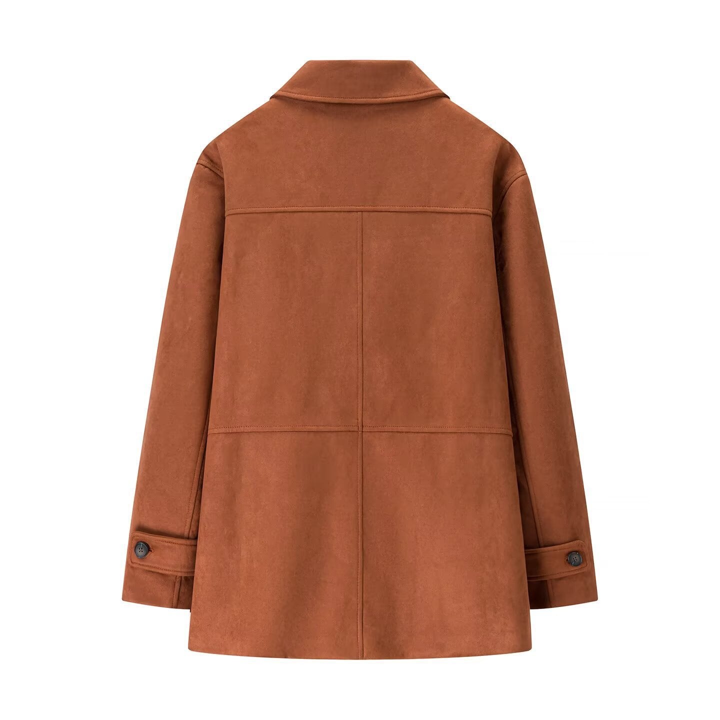 Women Midi Length Velvet Look Coat Chichicherry