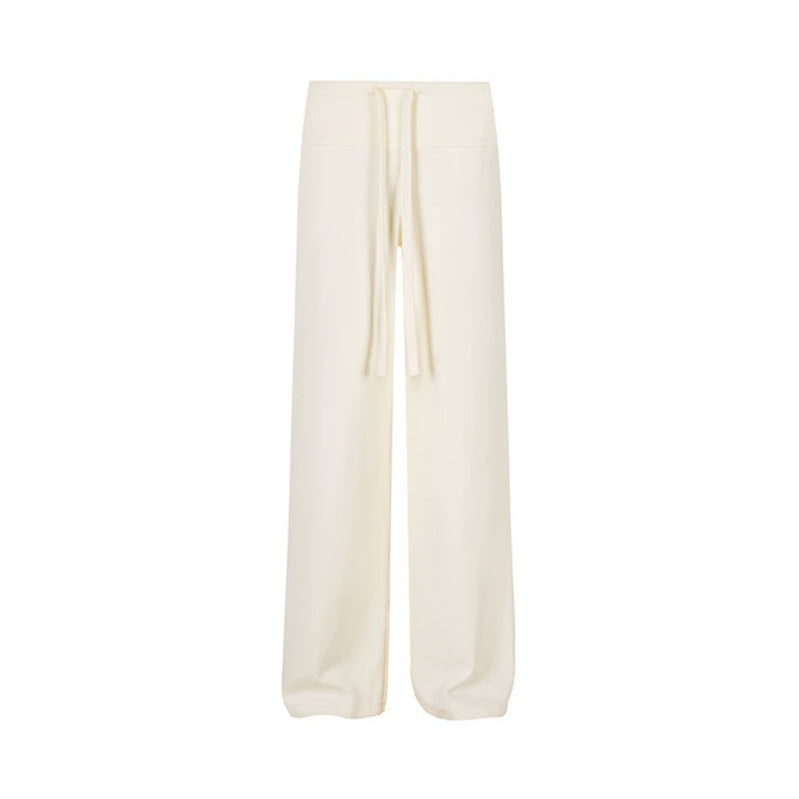 Women's Palazzo Fleece Pants with High Comfort Waistband and Flowing Wide-Leg Cut Chichicherry