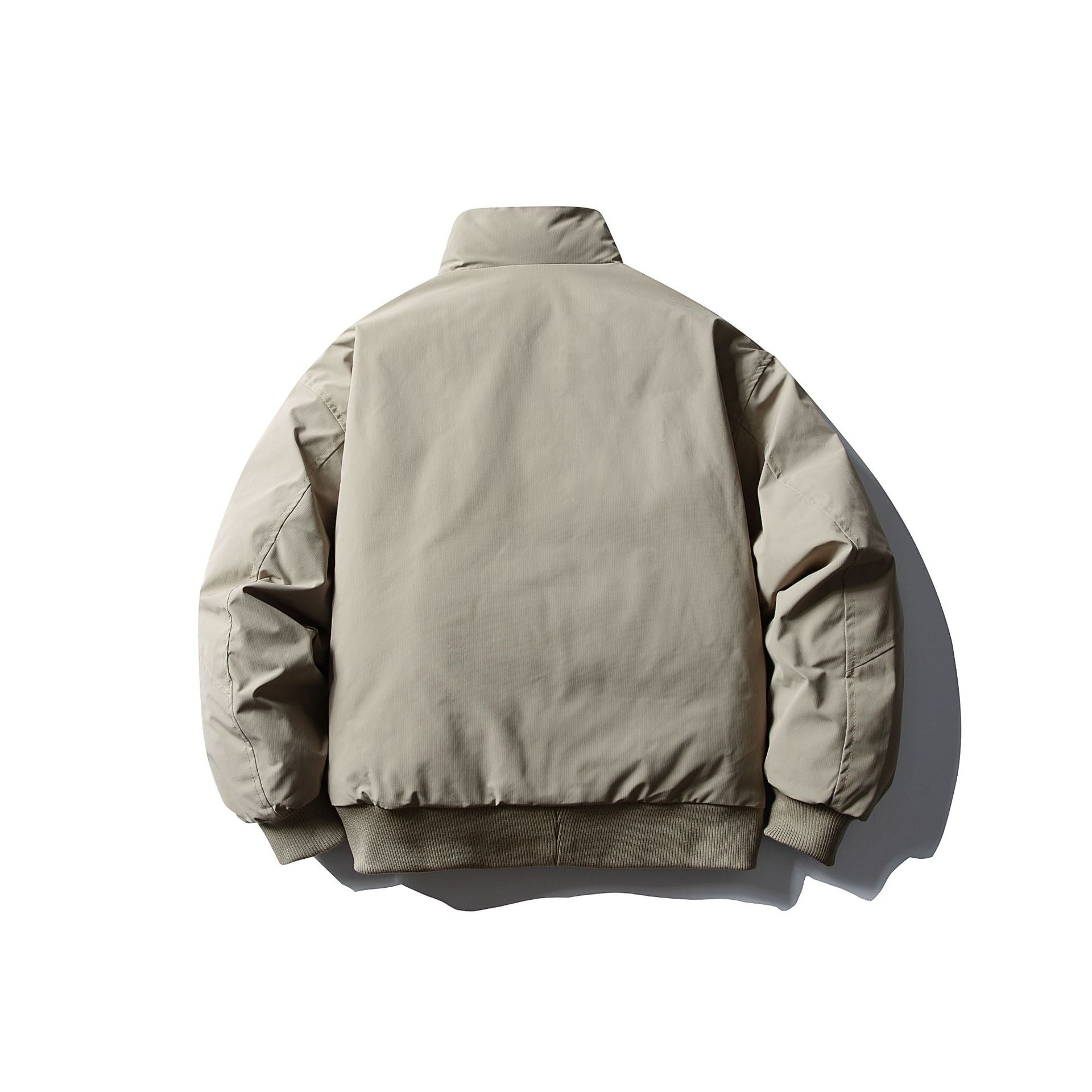 Men's Short Boxy Thermal Bomber Jacket with Geometric Quilting and High Stand-Up Collar Chichicherry