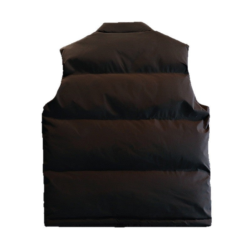 Men's Quilted Padded Gilet with High Stand Collar, Concealed Zip & Drawstring Hem Chichicherry