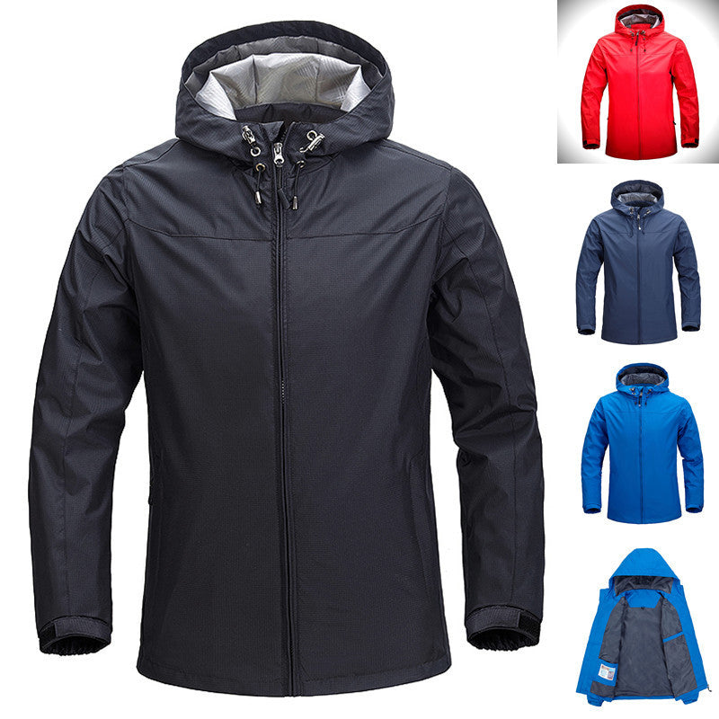 Unisex Lightweight Packable Rain and Wind Jacket with Adjustable Hood and Breathable Lining Chichicherry