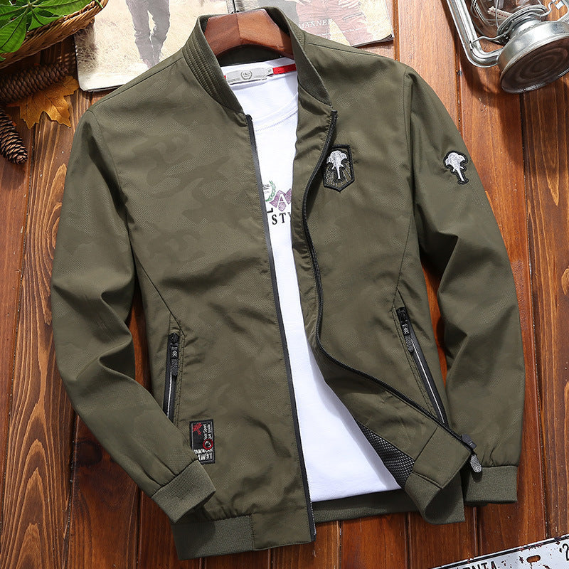 Men's Lightweight Softshell Bomber with Breathable Mesh Lining and Zipper Pockets Chichicherry
