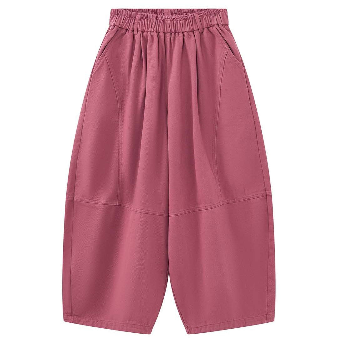 Ladies wide cotton twill culotte with high elastic waistband and casual silhouette Chichicherry