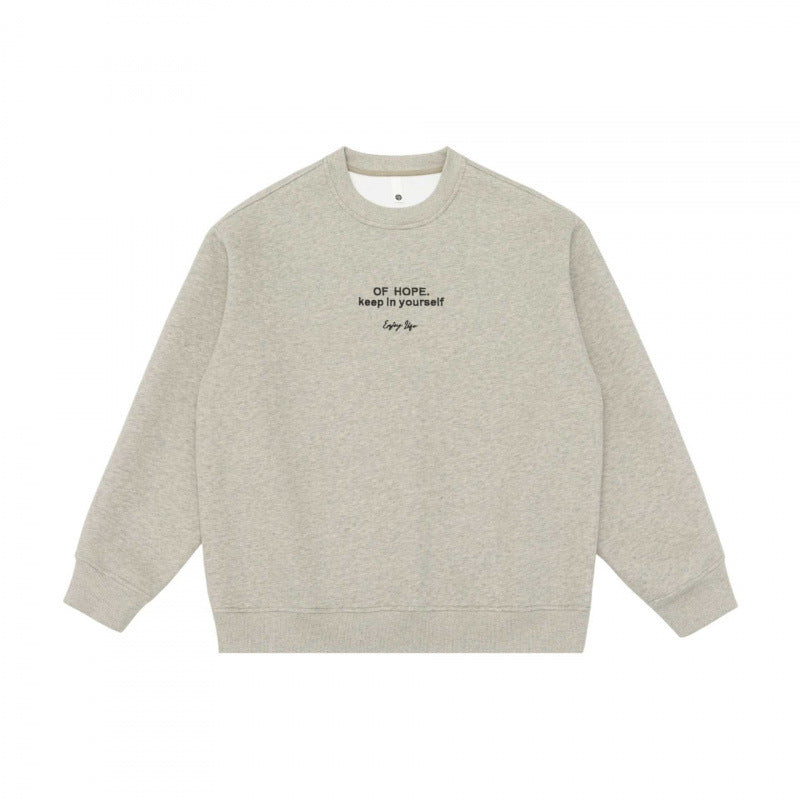Unisex Oversized Sweatshirt with minimalist chest embroidery and ribbed hem Chichicherry