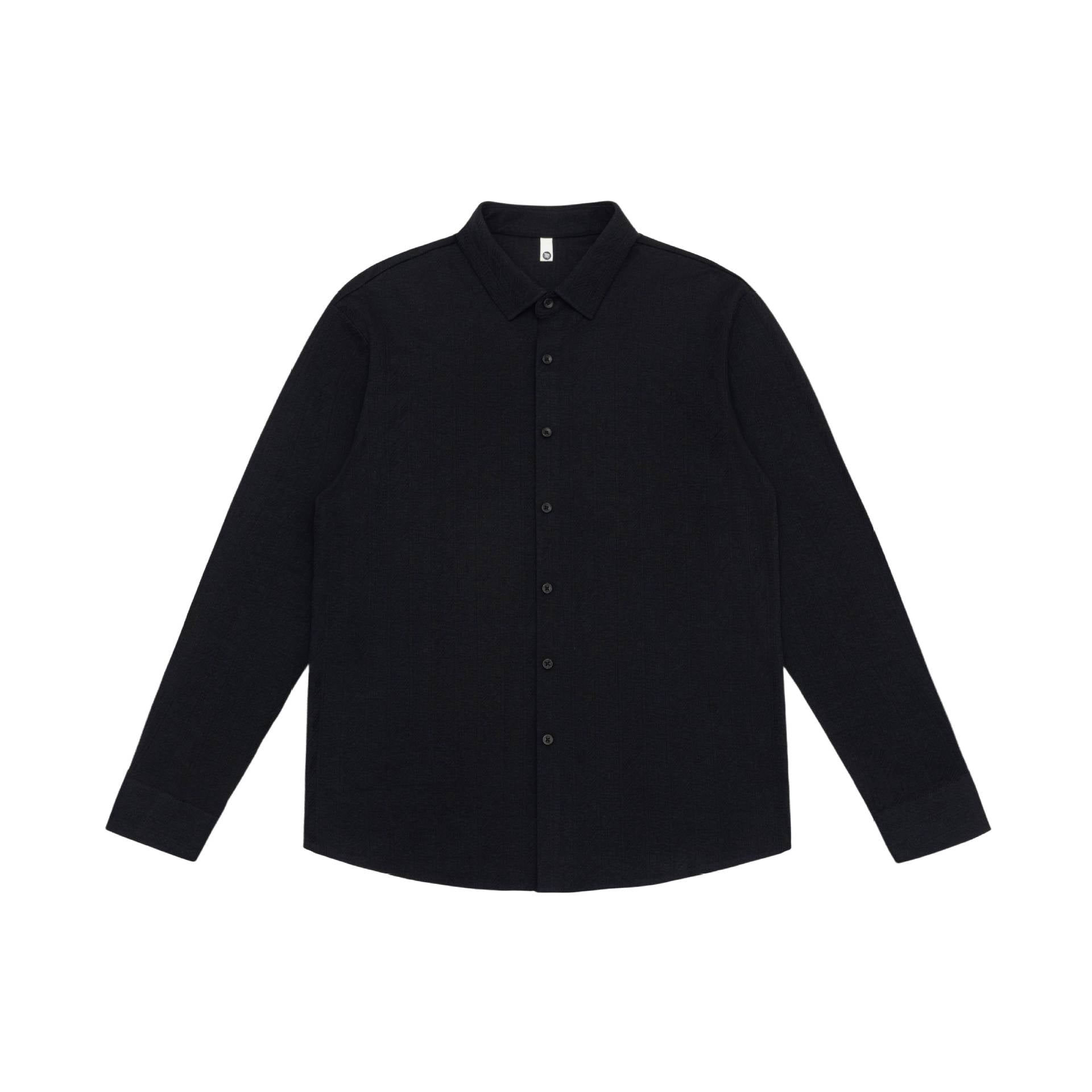 Men's Fine Cotton Twill Shirt Jacket Style with Kent Collar and Rounded Hem Chichicherry