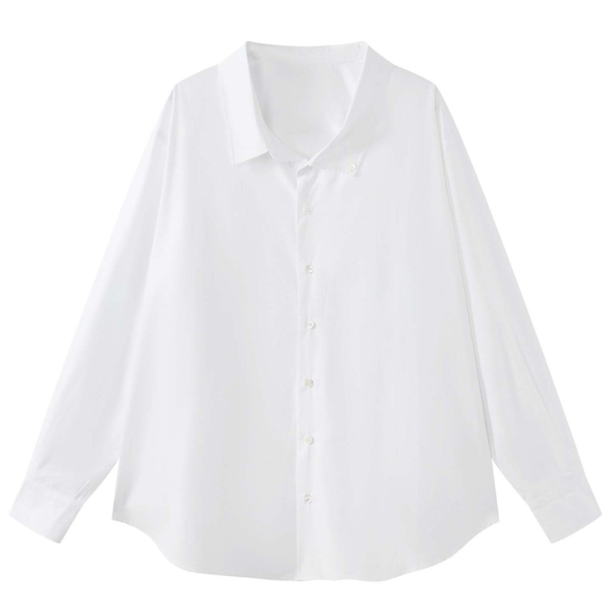 Women's Oversized Shirt made of Cotton Poplin with Extended Back Hem Chichicherry