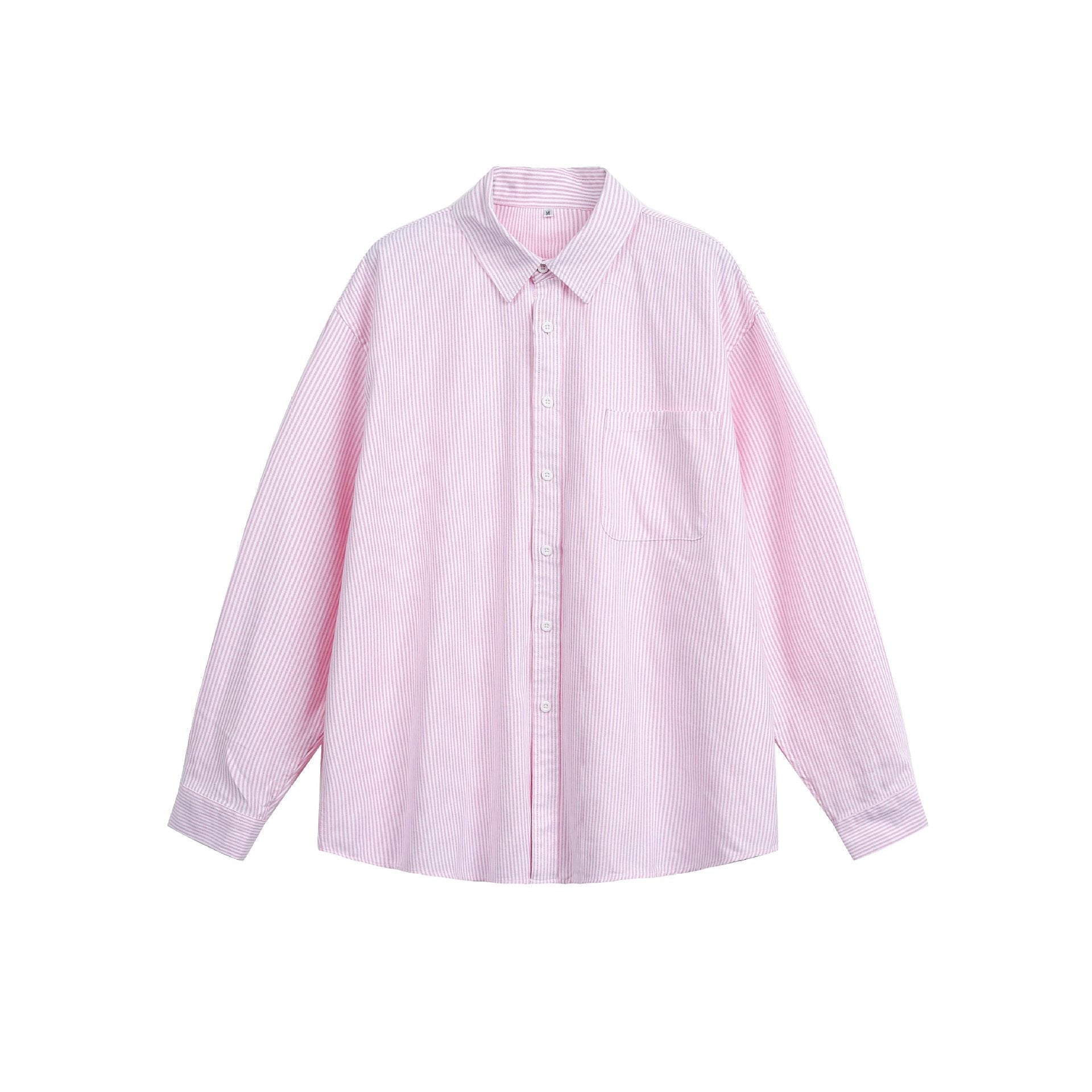 Women loosely cut shirt blouse with fine striped texture, Kent collar and chest pocket Chichicherry