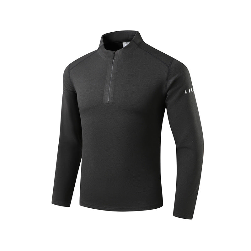 Men's Performance Long Sleeve Shirt with Half-Zip and Stand-Up Collar Chichicherry