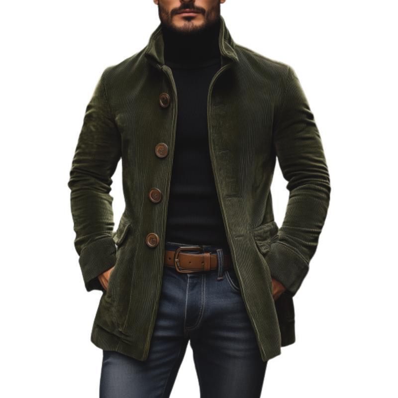 Men's cord coat with stand-up collar and tailored silhouette Chichicherry