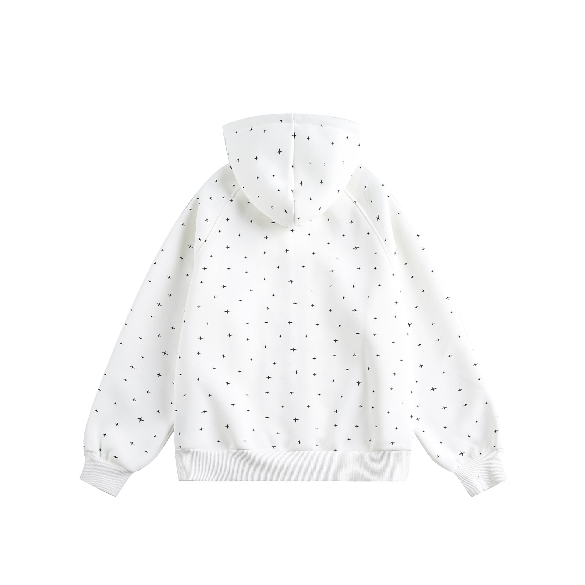Unisex Oversized Hoodie Jacket with Star Print and Full Zip Chichicherry