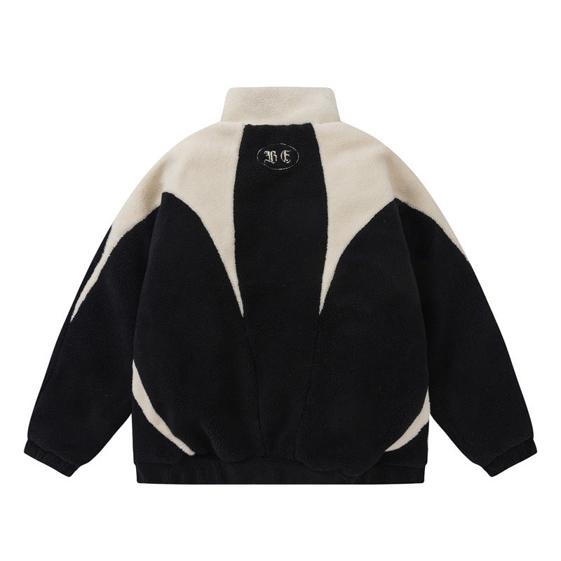Unisex Oversized Teddy Fleece Jacket with High Standing Collar Chichicherry