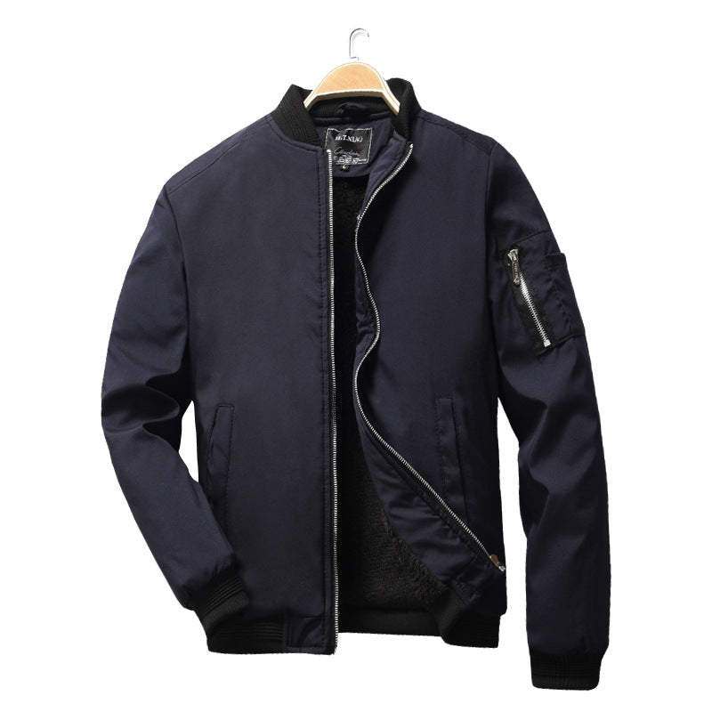 Men's Light Bomber Jacket with Arm Pocket, Ribbed Cuffs and Concealed Inner Pocket Chichicherry