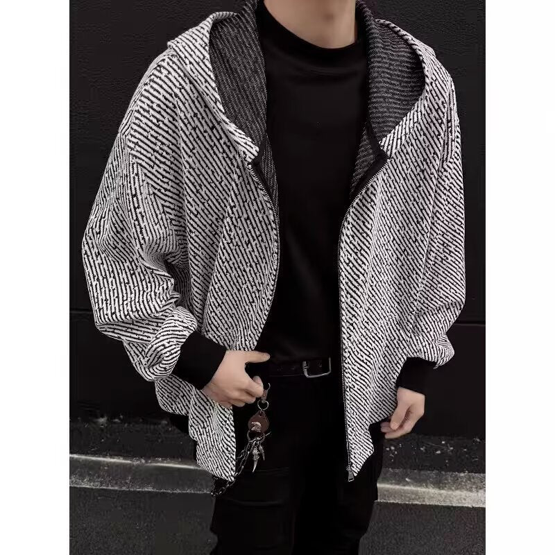 Unisex Oversized Strick-Kapuzenjacke mit Allover-Strukturmuster und Eingrifftaschen Chichicherry