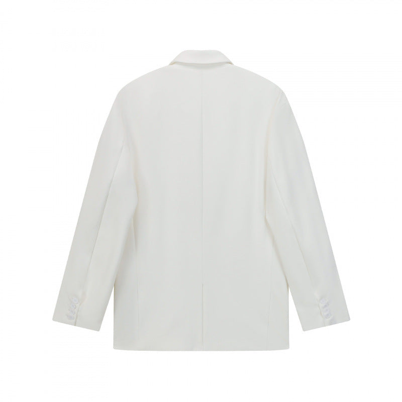 Unisex Boxy Oversized Blazer with Notch Lapel and Flap Pockets Chichicherry