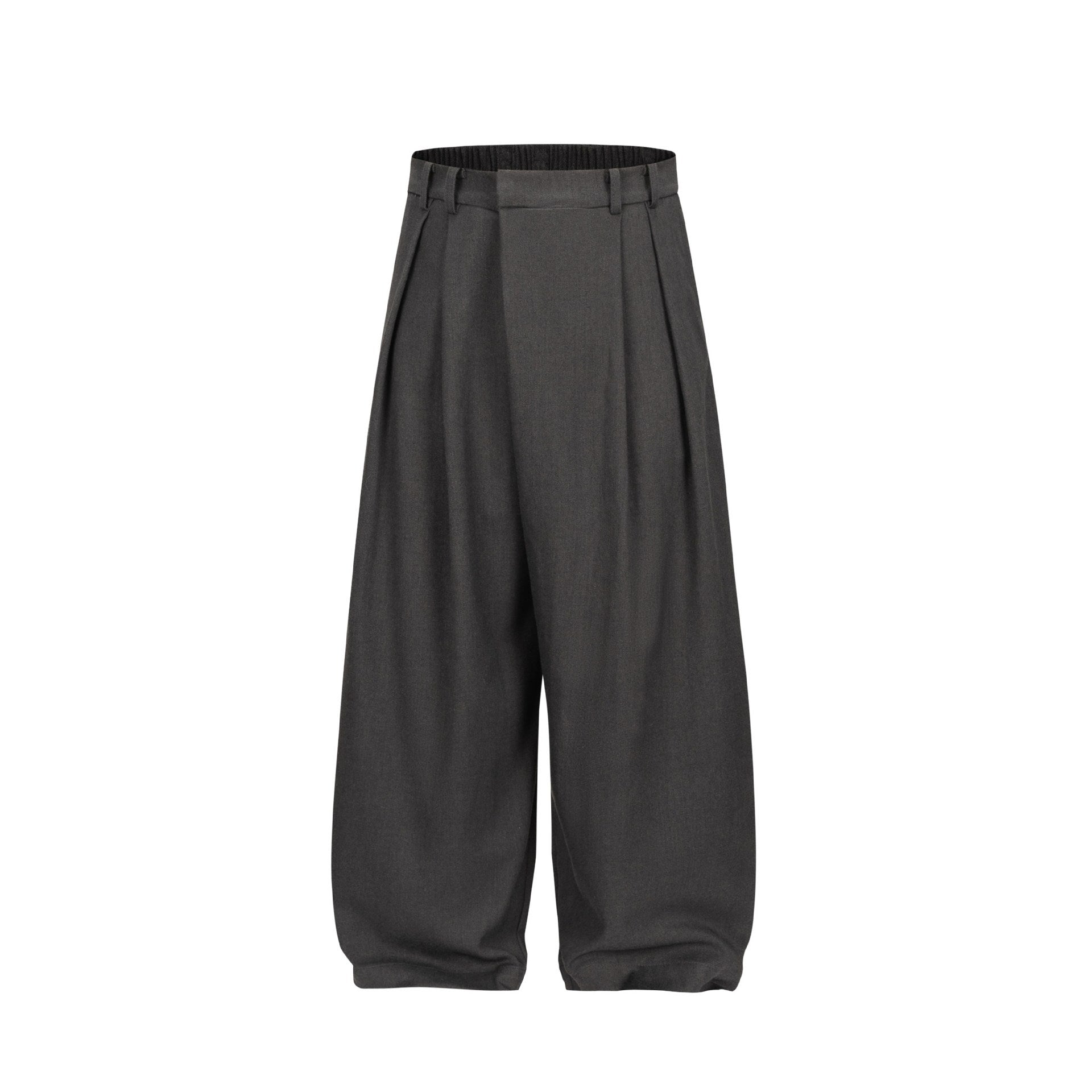 Women Wide Pleated Pants with High Waist and Elastic Backband Chichicherry