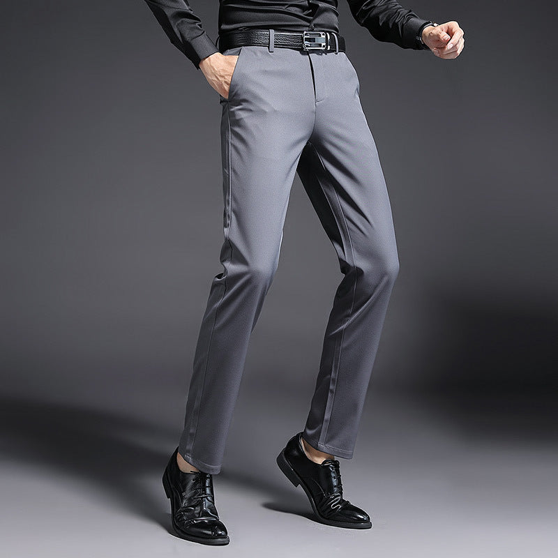 Men's Modern Cut Business Trousers with Crease, Stretch and Easy Care Blend Fabric Chichicherry