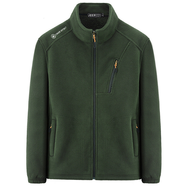 Men's thermal fleece jacket with Sherpa lining, stand-up collar and zippered pockets Chichicherry