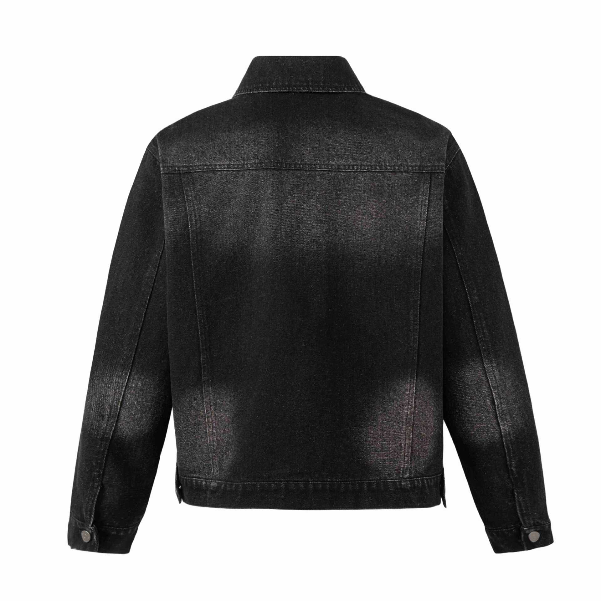 Men's denim jacket with eyelet details, utility seams, and adjustable hem Chichicherry