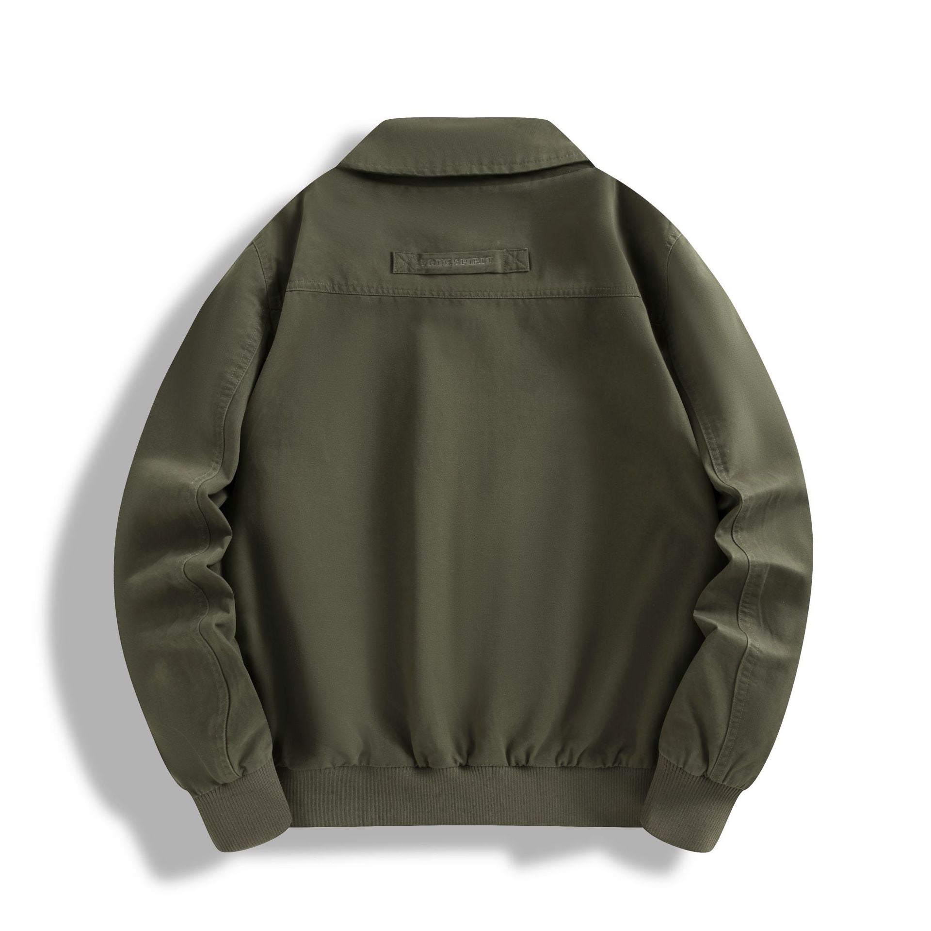 Men's Classic Field Bomber Jacket with Two-Way Zipper and Flap Pockets Chichicherry