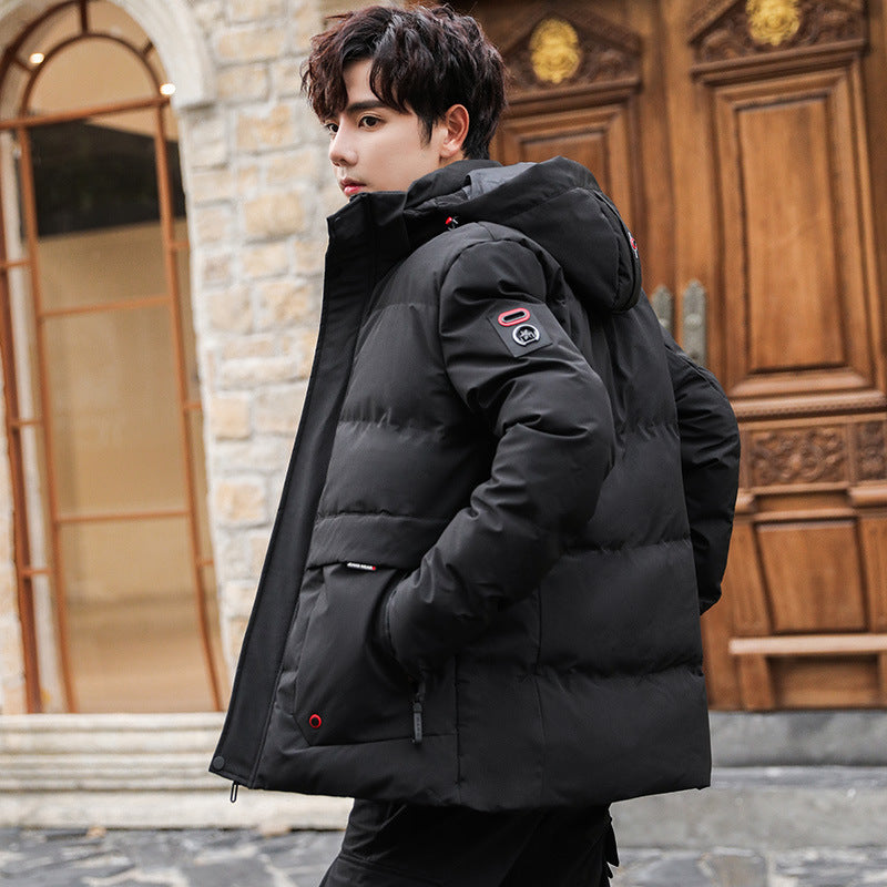 Men's padded winter parka with high-closing standing collar, removable hood, and multifunctional pockets Chichicherry