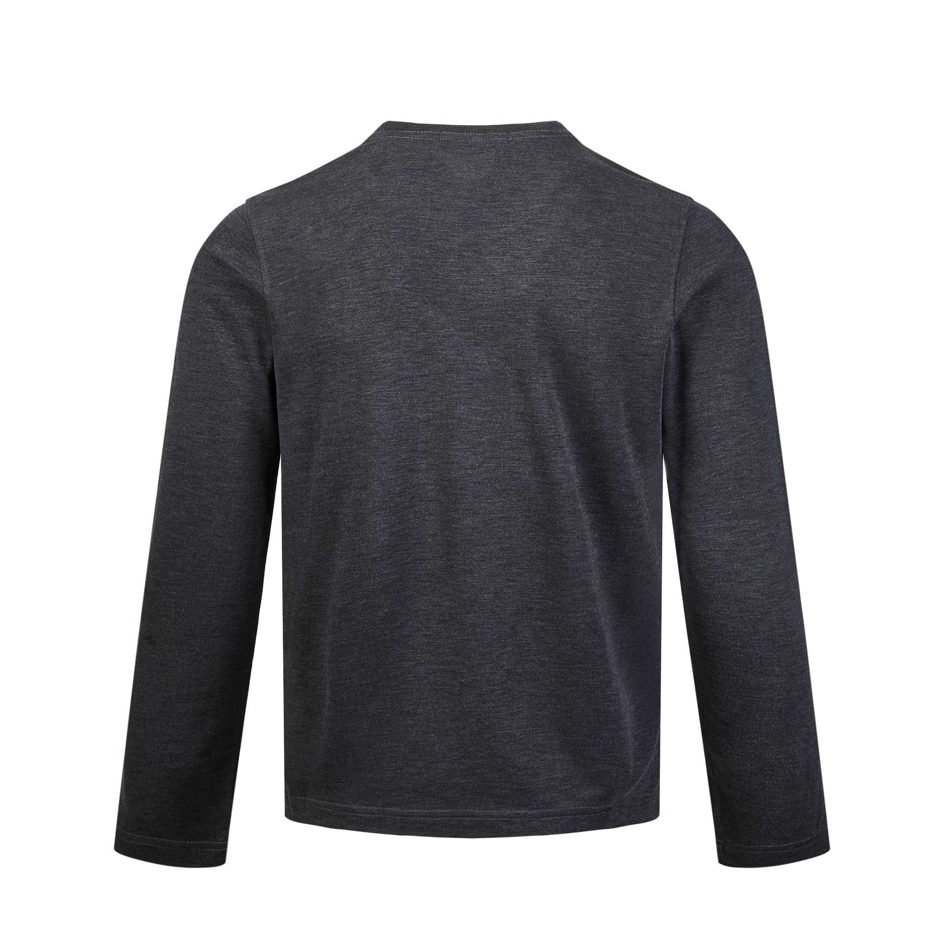 Men's Long-Sleeved Fine Knit Sweatshirt with Round Neck and Subtle Seam Detailing Chichicherry