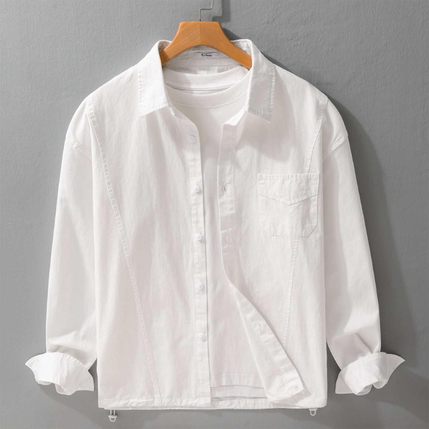 Men's Lightweight Overshirt Jacket made of Cotton Blend with Sewn-On Chest Pocket Chichicherry