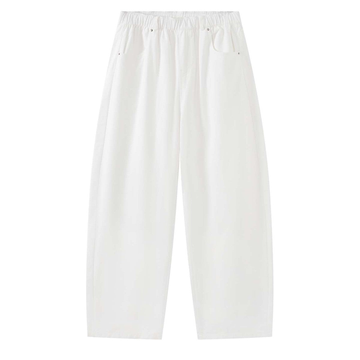 Women's Wide High-Waist Relaxed Pants with Elastic Waistband, Drawstring and Side Pockets Chichicherry