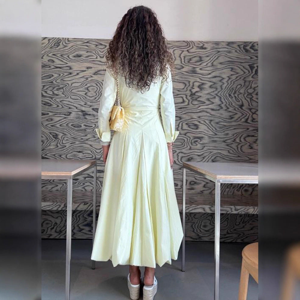Women's shirt dress with tailored corset fit and wide pleated skirt Chichicherry