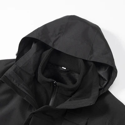 Men's outdoor softshell jacket with removable fleece inner jacket and hood Chichicherry