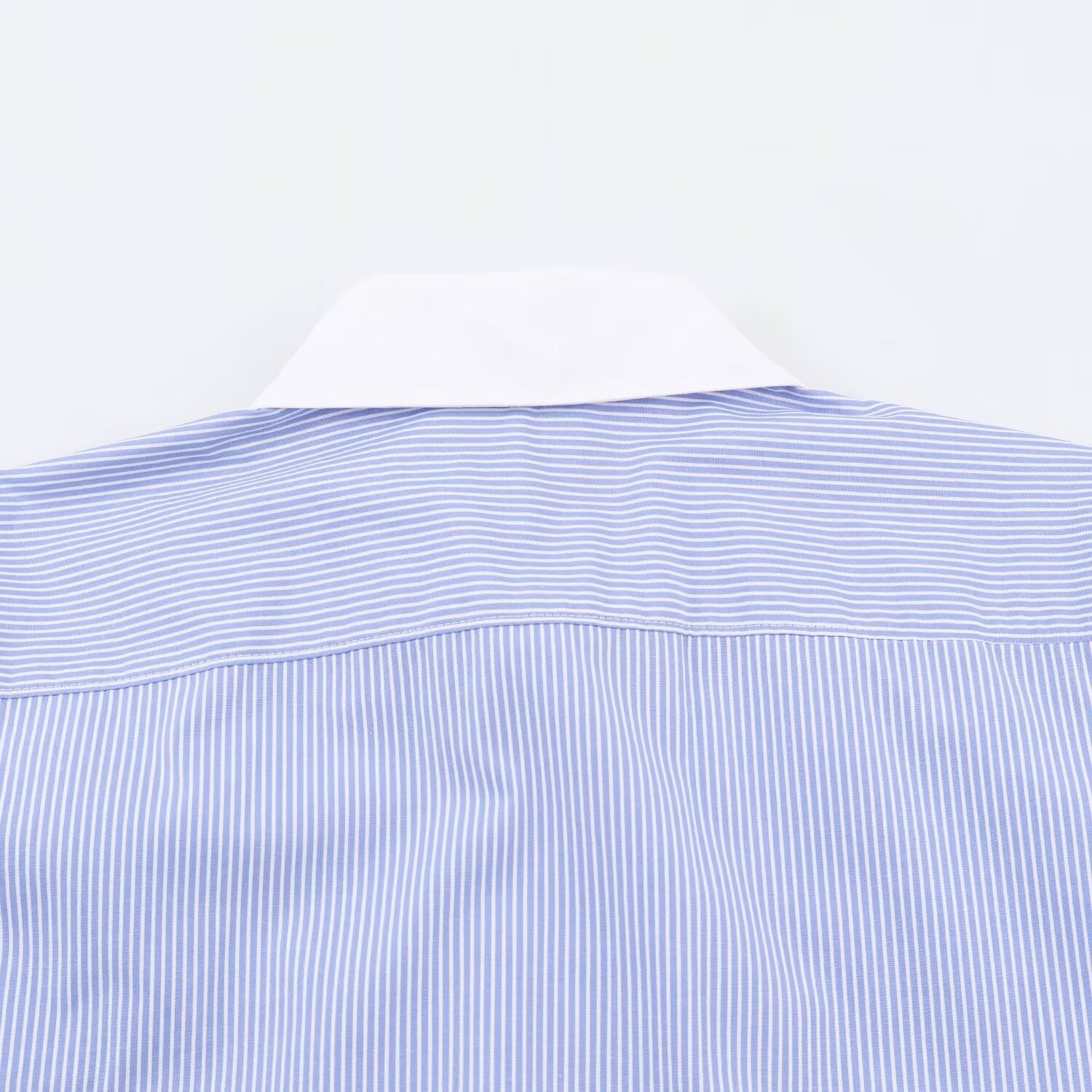 Women's Striped Oversize Blouse with Contrast Collar, Cuffs and Decorative Knot Closures Chichicherry