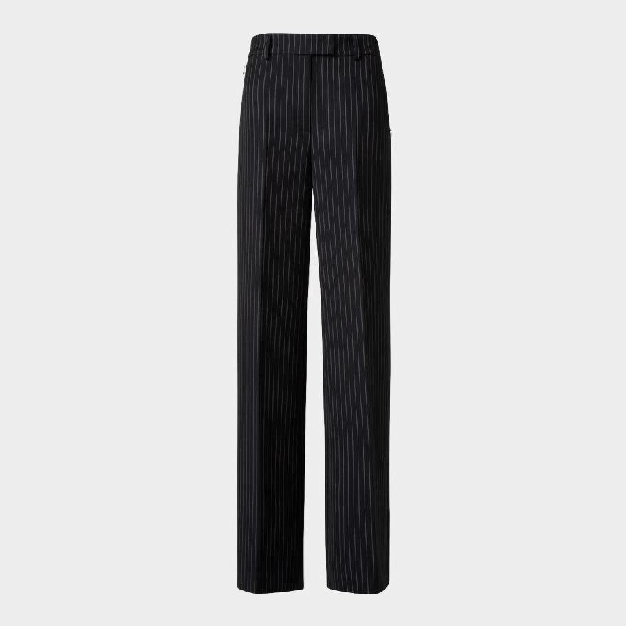 Women's Pinstripe Tailored Suit with Wide-Leg Pants Chichicherry