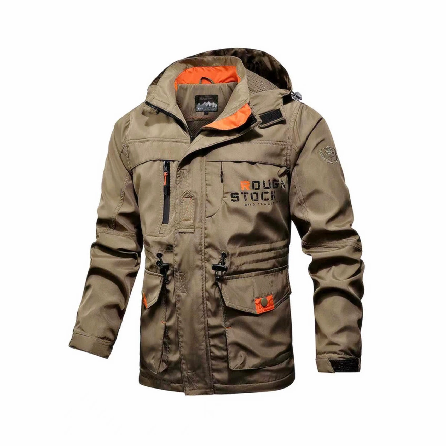 Men's Utility Field Parka with Hood, Multifunctional Pockets and Adjustable Waist Drawstring Chichicherry