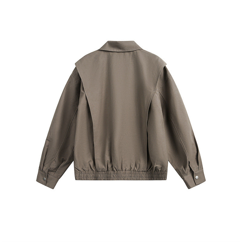Unisex Lightweight Boxy Field Blouson in Utility Look with Patch Flap Pockets and Elastic Hem Chichicherry