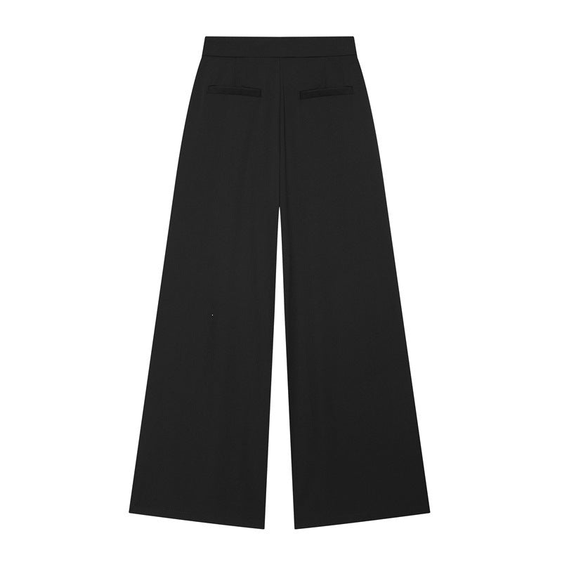 Women's Wide-Cut Palazzo Trousers with High Waist and Crease Chichicherry
