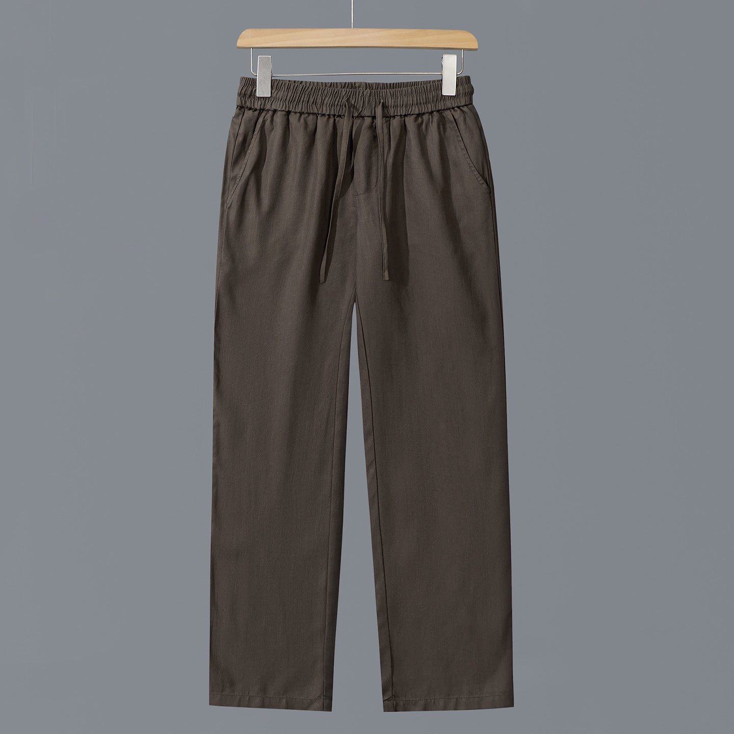 Men's Casual Cotton Chino with Elastic Waistband and Drawstring Chichicherry