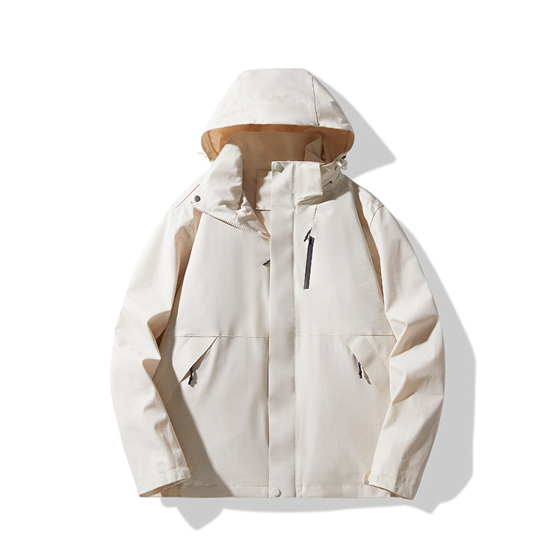 Men's Technical Waterproof Hooded Shell Jacket in Minimalist Urban Look Chichicherry