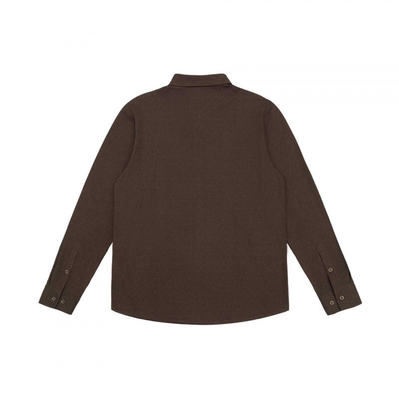 Men's fine cotton shirt with Kent collar, full button placket and rounded hem Chichicherry