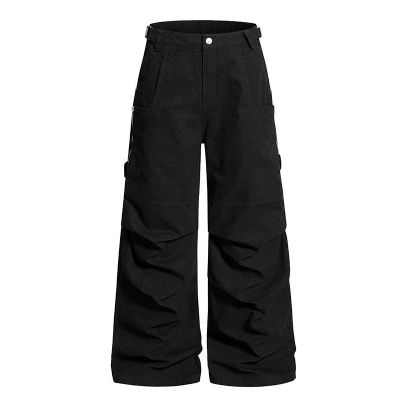 Women's Wide Cargo Pants with Reinforced Knee Areas and Multifunctional Pockets Chichicherry
