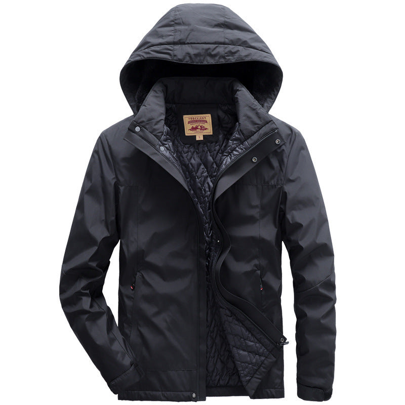 Men's water-repellent padded thermal jacket with adjustable hood and windproof membrane Chichicherry
