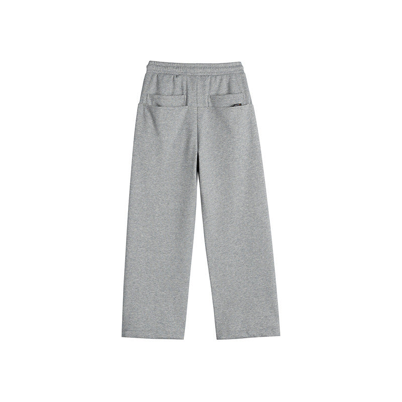 Ladies sweatpants with wide leg, elastic waistband and drawstring