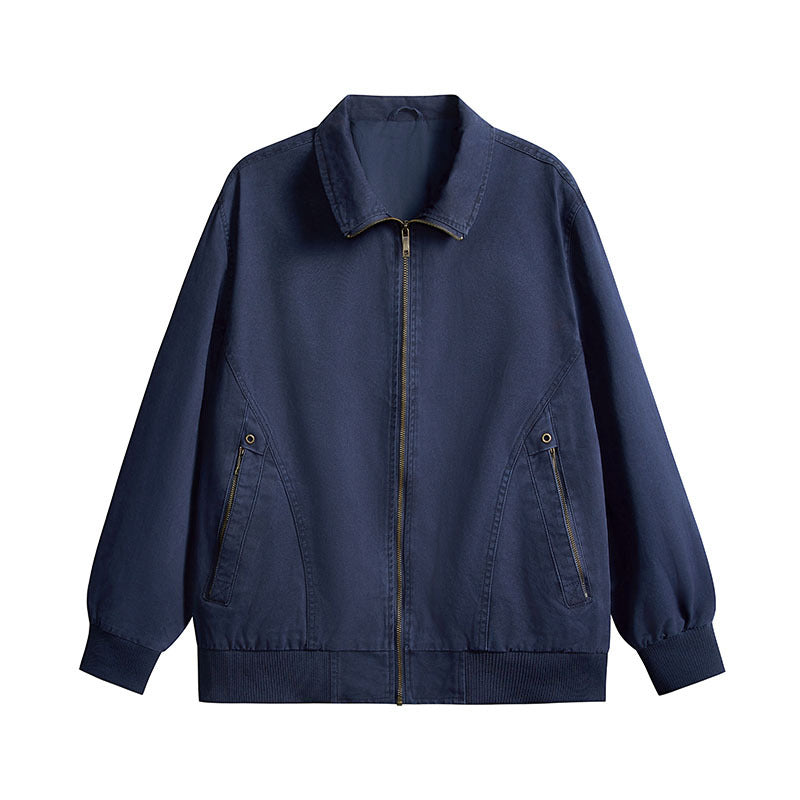Men's lightweight cotton twill transitional jacket with zipper and balloon sleeves Chichicherry