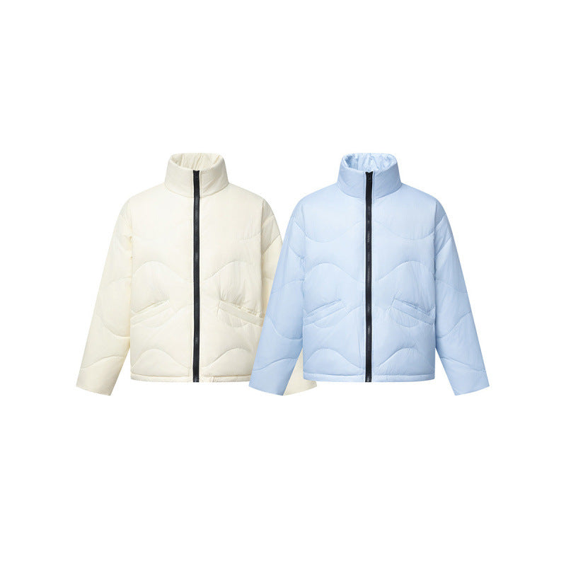 Women's short padded quilted jacket with wave quilting and high stand-up collar Chichicherry