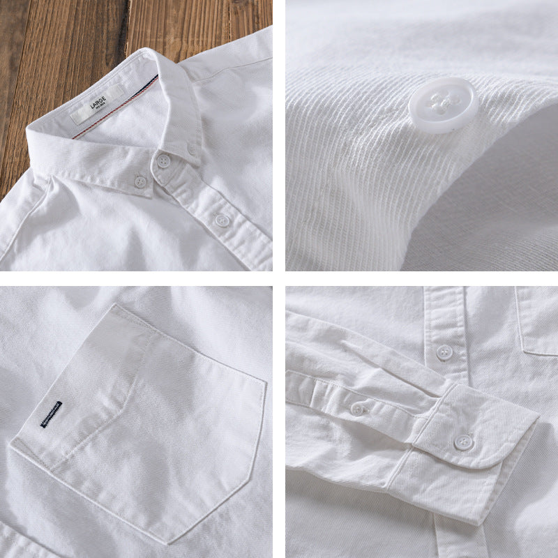 Men's classic button-down oxford shirt made of cotton with a Kent collar, loose fit, and chest pocket Chichicherry
