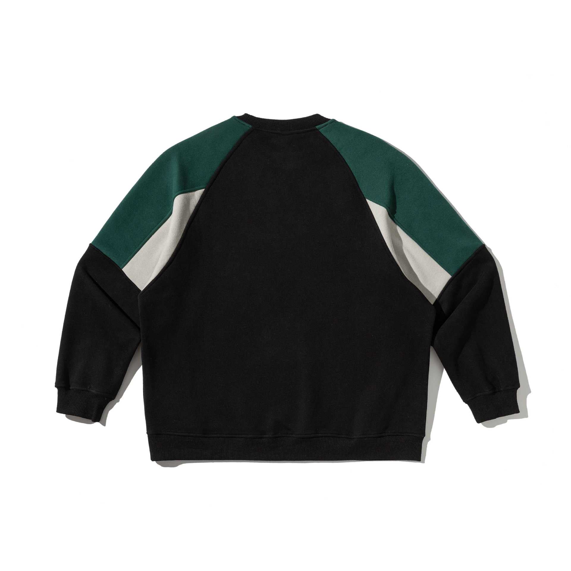 Unisex Colorblock Sweatshirt with raglan sleeves and textured decorative seam Chichicherry