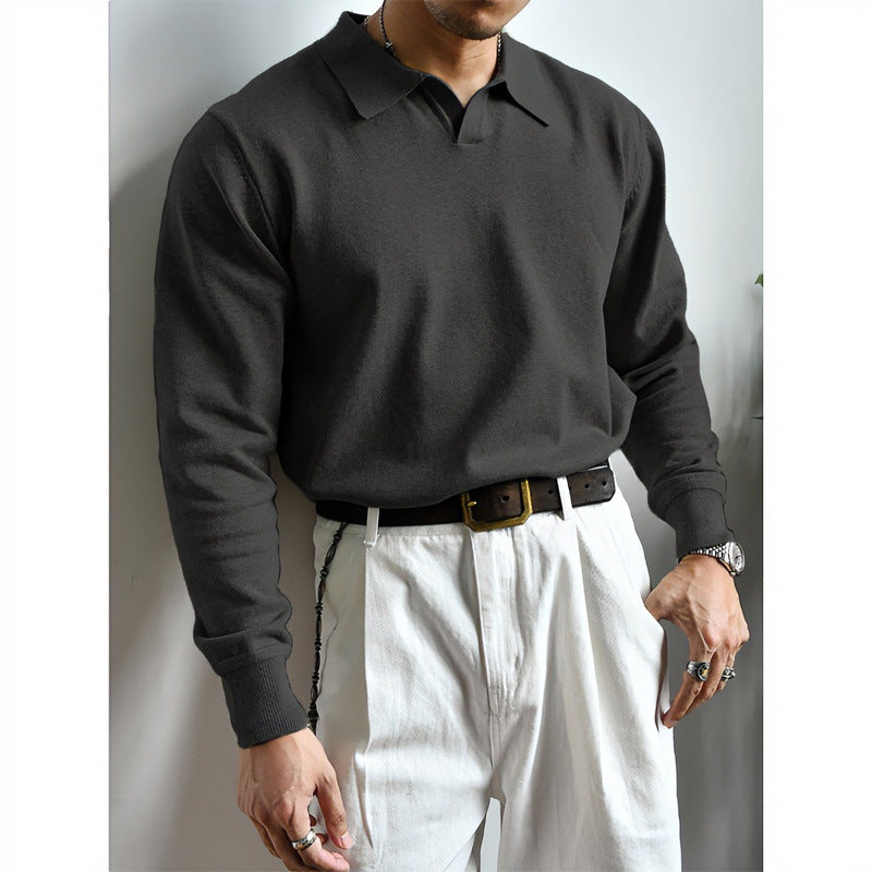 Unisex Oversized Polokragen-Feinstrickpullover mit weitem Schnitt Chichicherry