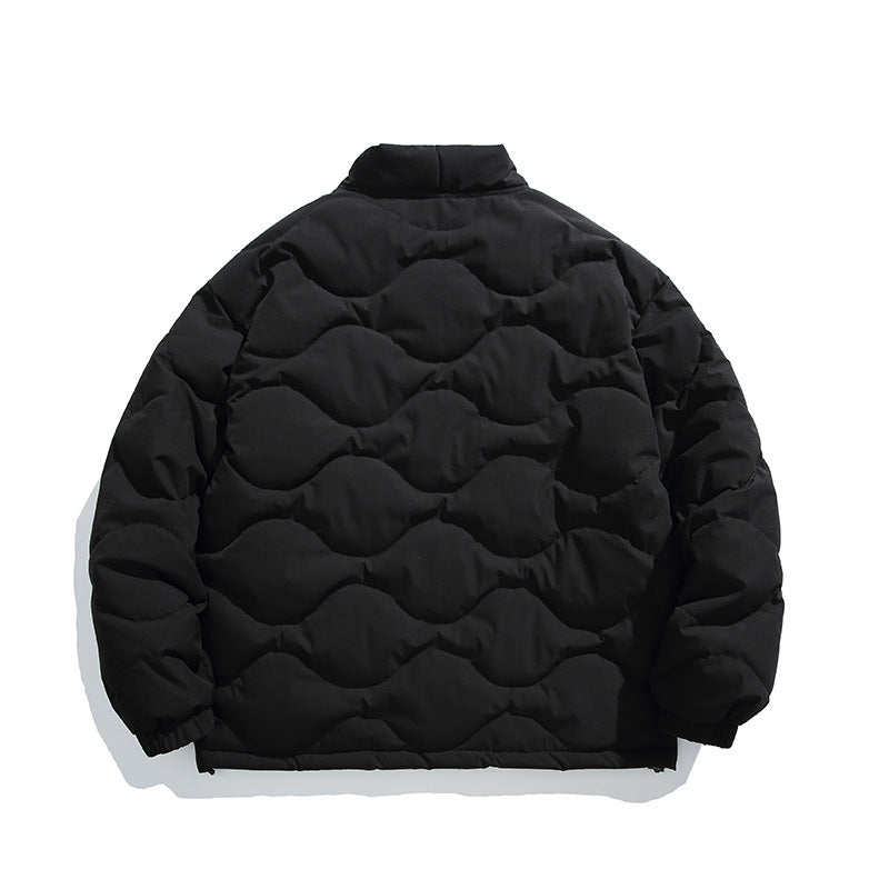Unisex Oversized Padded Jacket with V-Neck, Snap Button Closure and Padded Insulation Chichicherry